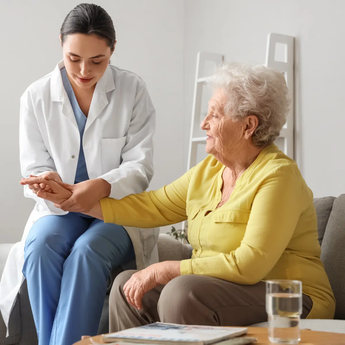 Post-surgical recovery during an in-home physical therapy visit in Loudoun County, VA